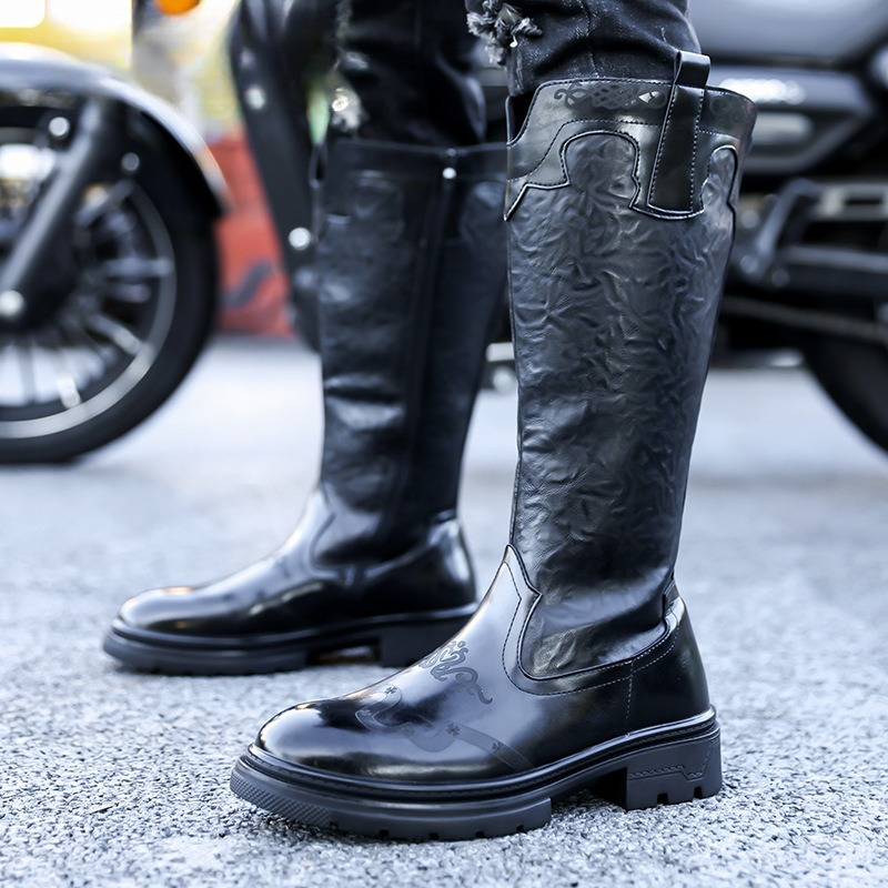 Ethnic Fashion - Men's Mid-calf Boots High Quality Patent