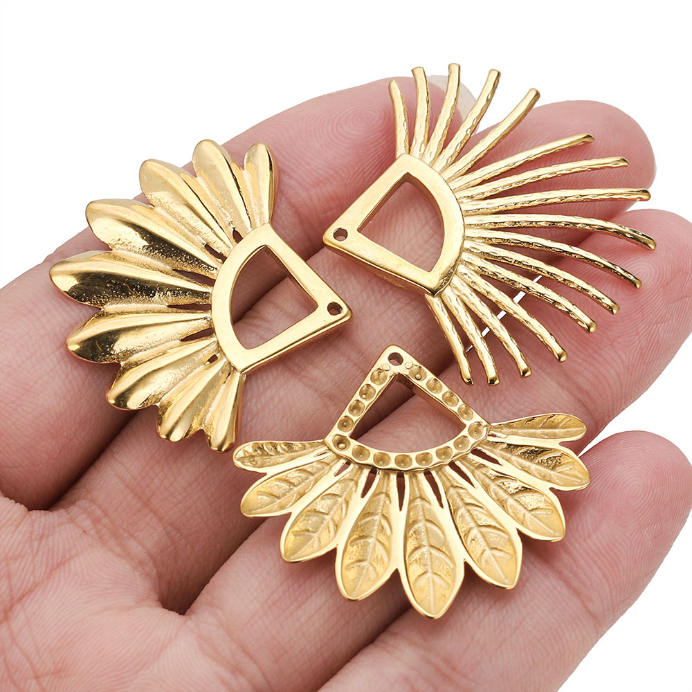 2pcs Stainless Steel Fan Shape - огляд і ціна Ethnic Fashion Collection