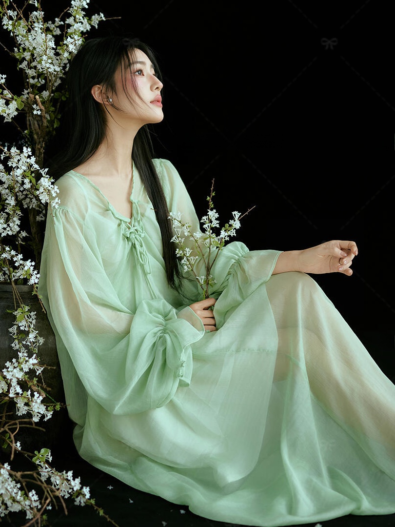 Chinese Style Green Dress Trad - огляд і ціна Ethnic Fashion Studio