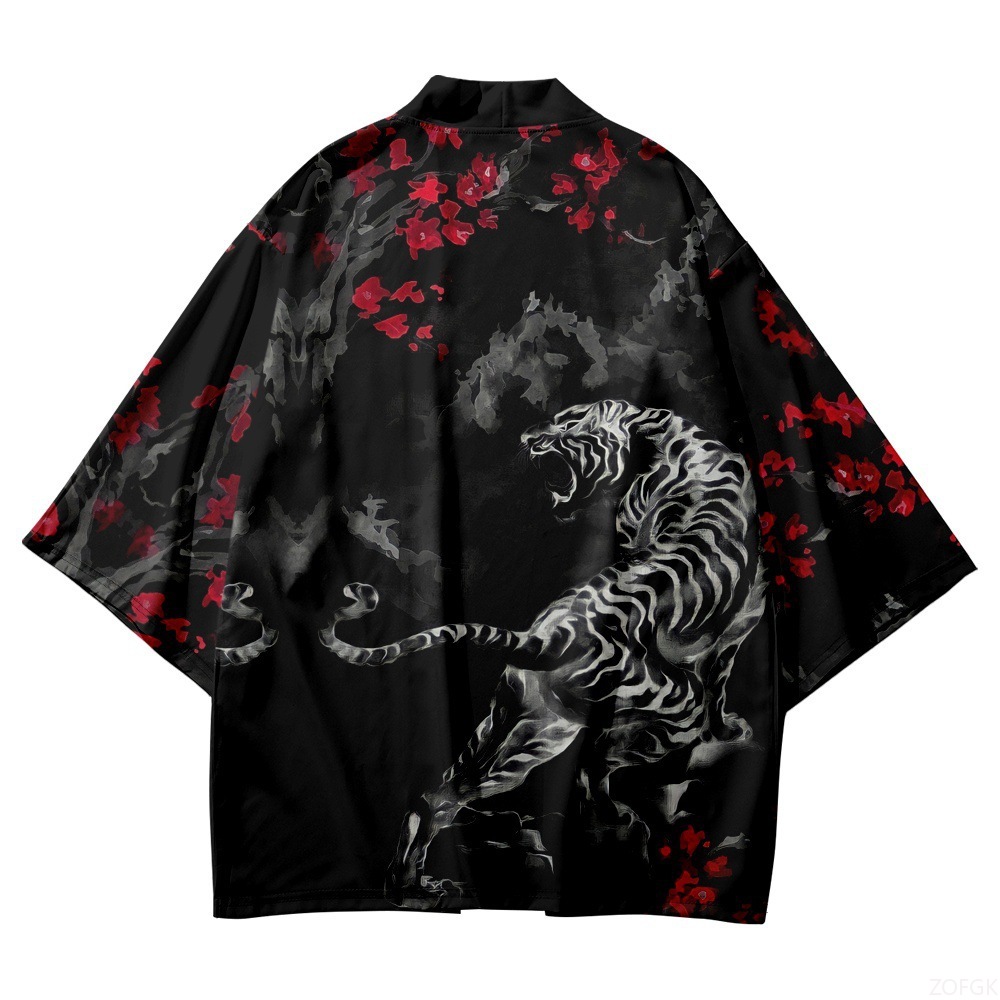 Black Kimono Open Collar Men's - огляд і ціна Haori Japanese Jacket
