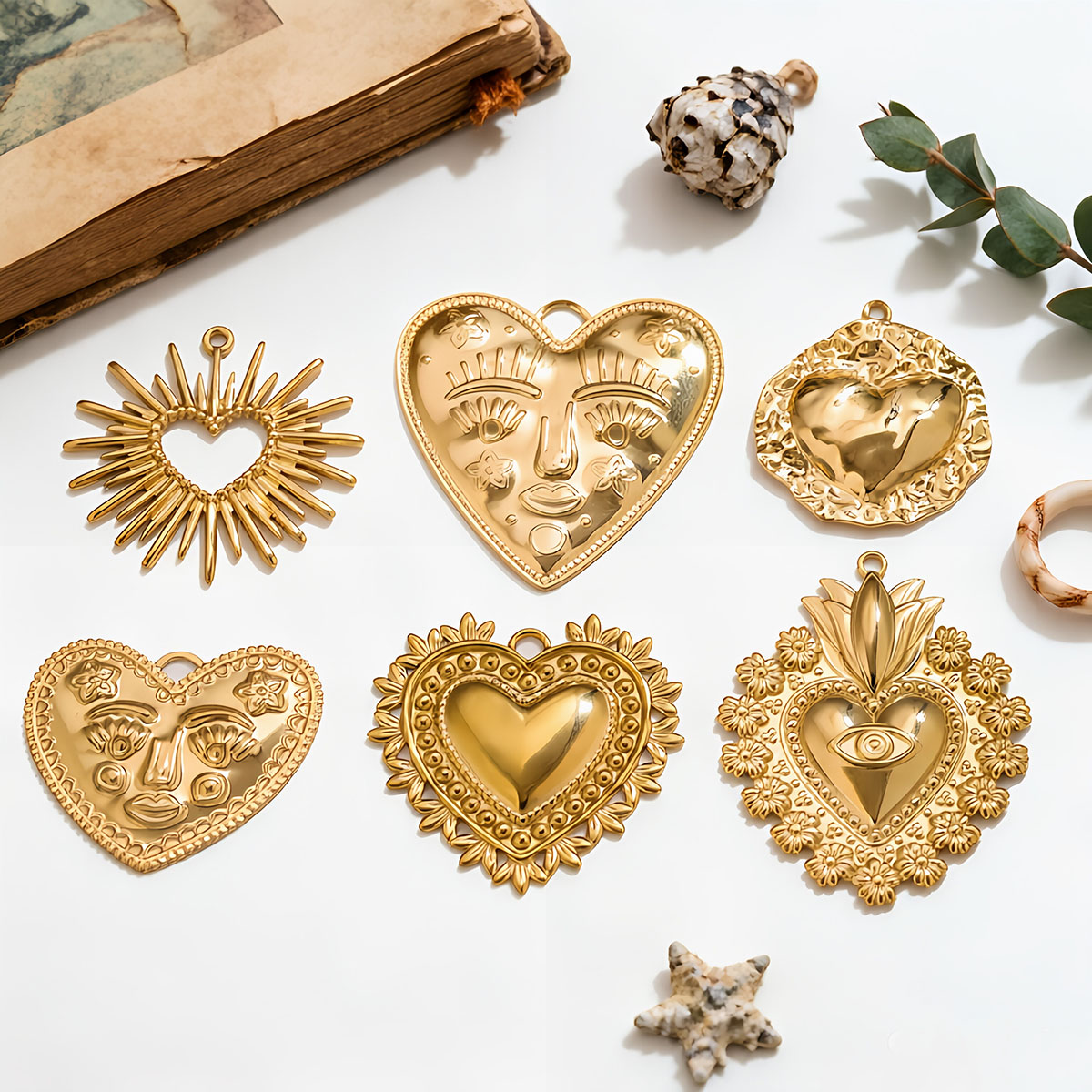 5Pcs PVD Gold Stainless Steel  - огляд і ціна Ethnic Fashion Collection