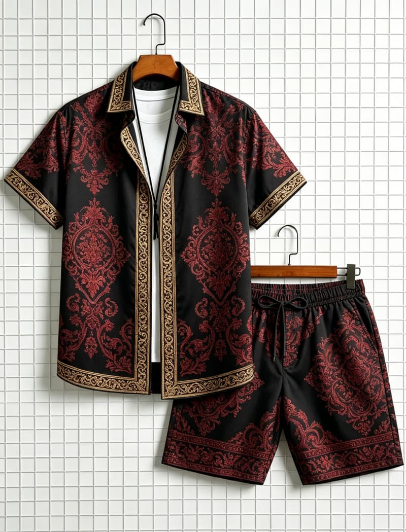 Men's ethnic border printed sh - огляд і ціна Ethnic Fashion