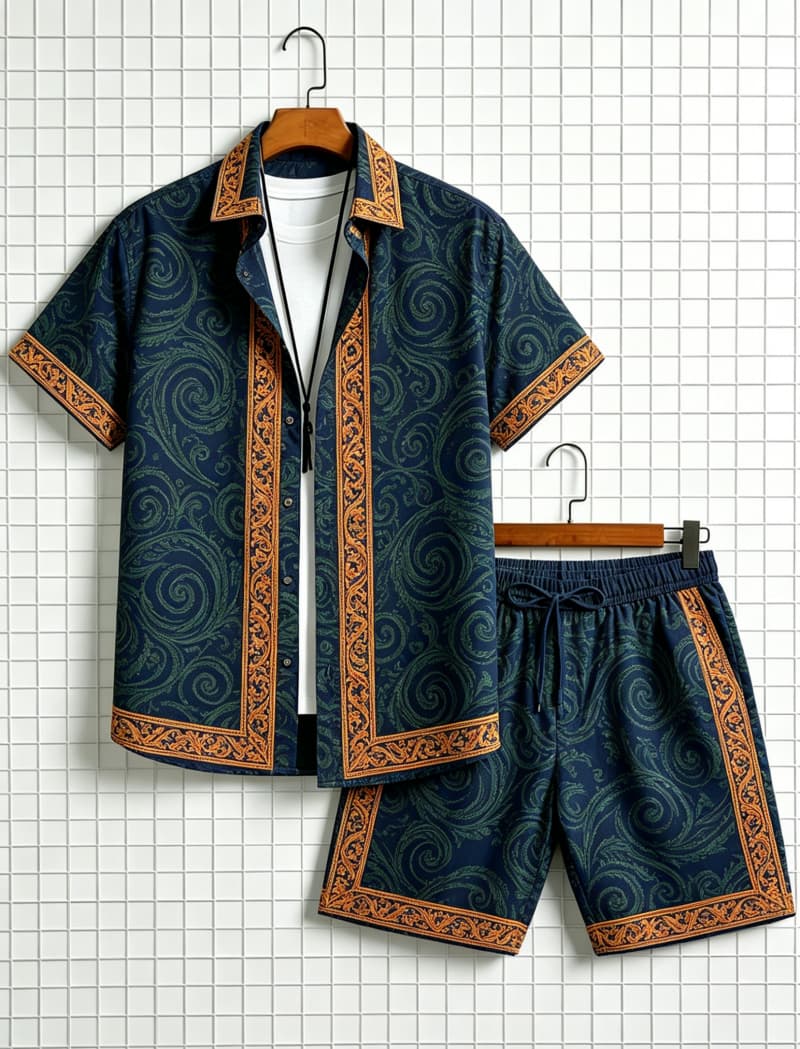 Men's ethnic border printed sh - огляд і ціна Ethnic Fashion