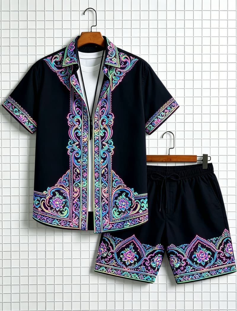 Men's ethnic border printed sh - огляд і ціна Ethnic Fashion