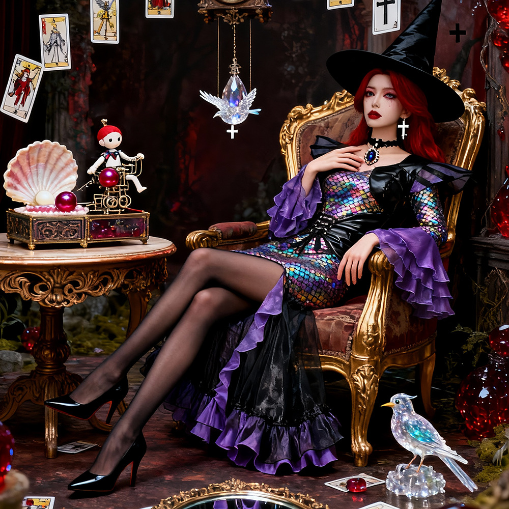 Dark Mermaid Long Dress Costum - огляд і ціна Ethnic Wear